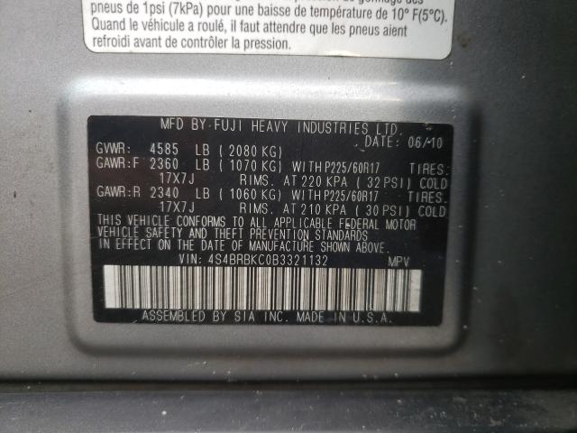 Снимка 10 от търг – 2011 SUBARU OUTBACK 2. с VIN 4S4BRBKC0B3321132