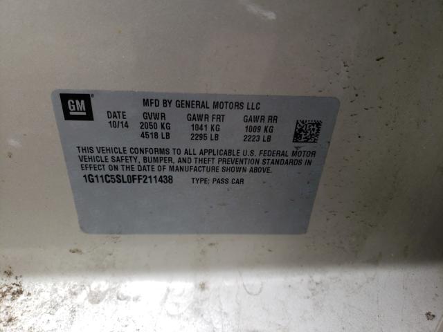 Photo 10 from auction – 2015 CHEVROLET MALIBU 1LT with VIN 1G11C5SL0FF211438