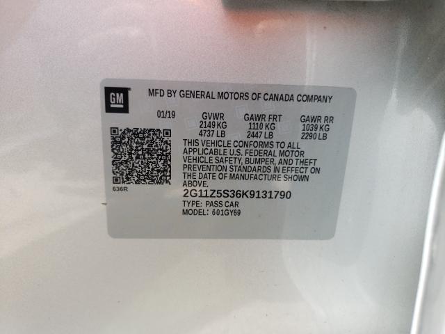 Photo 10 from auction – 2019 CHEVROLET IMPALA LT with VIN 2G11Z5S36K9131790