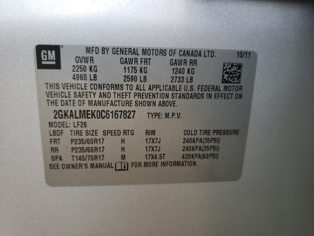 Photo 10 from auction – 2012 GMC TERRAIN with VIN 2GKALMEK0C6167827