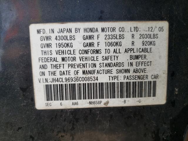 Photo 10 from auction – 2006 ACURA TSX with VIN JH4CL96936C008534