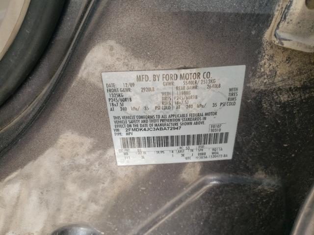 Photo 10 from auction – 2010 FORD EDGE SEL with VIN 2FMDK4JC3ABA72947