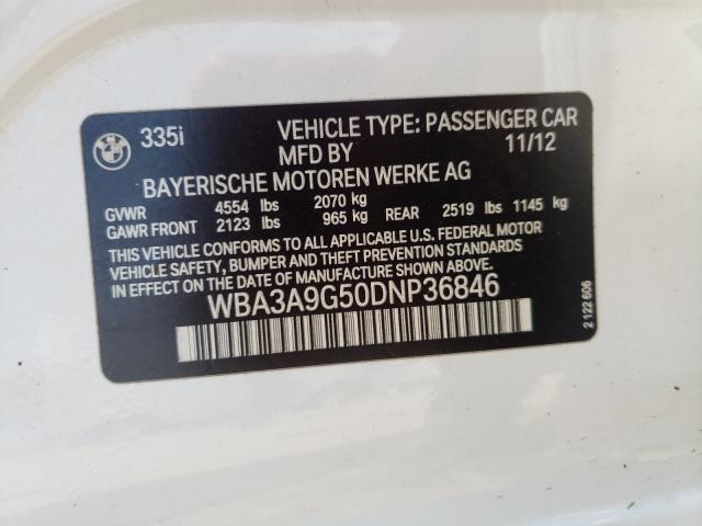 Photo 10 from auction – 2013 BMW 335 I with VIN WBA3A9G50DNP36846