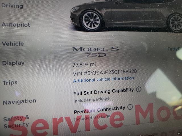 Photo 8 from auction – 2016 TESLA MODEL S with VIN 5YJSA1E23GF168328