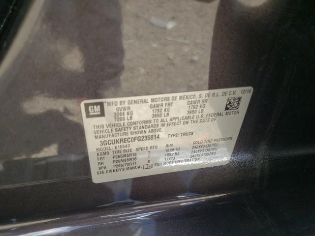 Photo 10 from auction – 2015 CHEVROLET SILVERADO with VIN 3GCUKREC0FG235814
