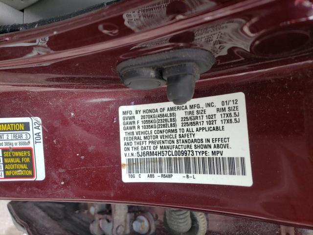 Photo 10 from auction – 2012 HONDA CR-V EX with VIN 5J6RM4H57CL009973