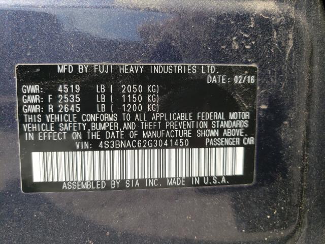 Photo 10 from auction – 2016 SUBARU LEGACY 2.5 with VIN 4S3BNAC62G3041450