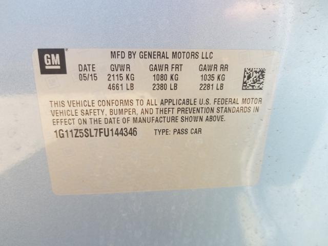 Photo 10 from auction – 2015 CHEVROLET IMPALA LS with VIN 1G11Z5SL7FU144346