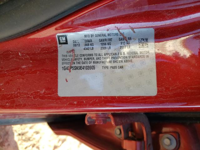 Photo 10 from auction – 2014 BUICK VERANO with VIN 1G4PP5SK9E4103905