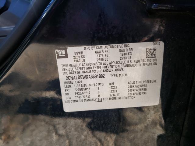 Photo 10 from auction – 2010 CHEVROLET EQUINOX LT with VIN 2CNALDEWXA6391002