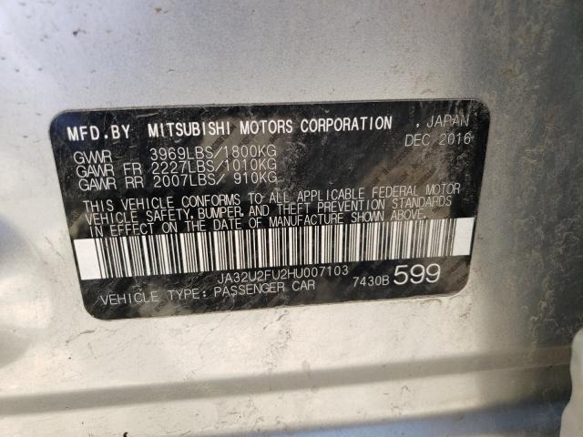 Photo 10 from auction – 2017 MITSUBISHI LANCER ES with VIN JA32U2FU2HU007103