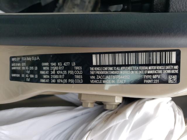 Photo 10 from auction – 2015 JEEP RENEGADE with VIN ZACCJABT8FPB44552
