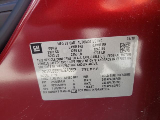 Photo 10 from auction – 2011 GMC TERRAIN SL with VIN 2CTFLSE59B6240602