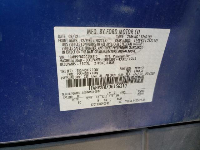 Photo 10 from auction – 2013 FORD TAURUS LIM with VIN 1FAHP2F87DG156210
