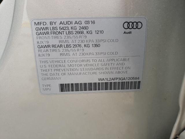 Photo 10 from auction – 2016 AUDI Q5 with VIN WA1L2AFP3GA120584