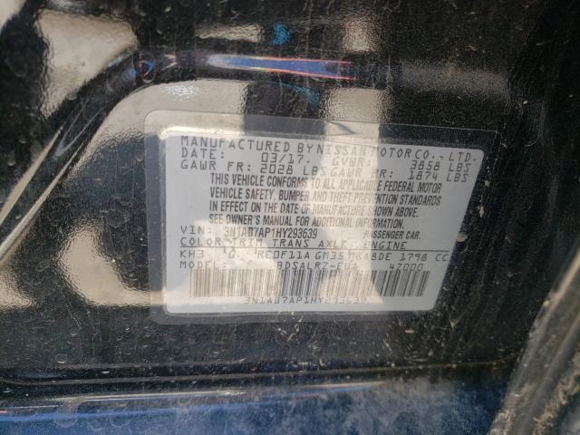 Photo 10 from auction – 2017 NISSAN SENTRA S with VIN 3N1AB7AP1HY293639
