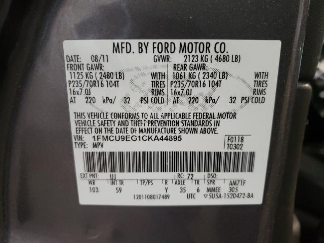Photo 10 from auction – 2012 FORD ESCAPE LIM with VIN 1FMCU9EG1CKA44895