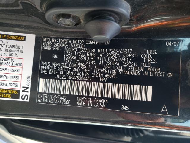 Photo 10 from auction – 2007 TOYOTA 4RUNNER SR with VIN JTEZU14R478084437