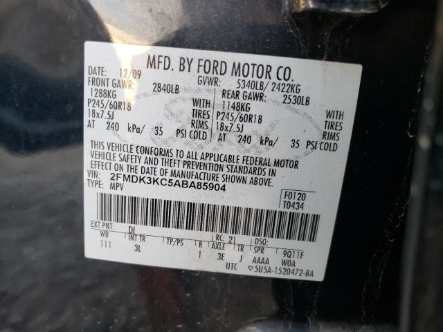 Photo 10 from auction – 2010 FORD EDGE LIMIT with VIN 2FMDK3KC5ABA85904