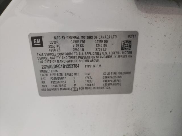 Photo 10 from auction – 2011 CHEVROLET EQUINOX LT with VIN 2GNALDEC1B1253784