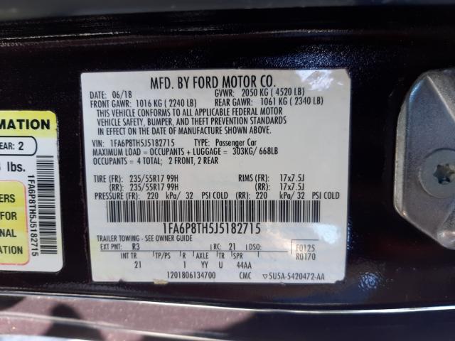 Photo 10 from auction – 2018 FORD MUSTANG with VIN 1FA6P8TH5J5182715