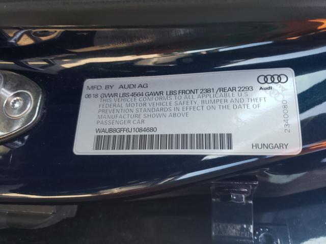 Photo 10 from auction – 2018 AUDI A3 PREMIUM with VIN WAUB8GFF6J1084680