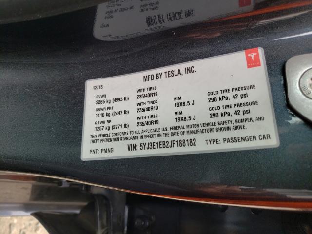 Photo 10 from auction – 2018 TESLA MODEL 3 with VIN 5YJ3E1EB2JF188182