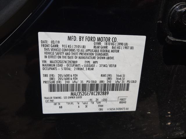 Photo 10 from auction – 2019 FORD ECOSPORT S with VIN MAJ3S2GE7KC282889