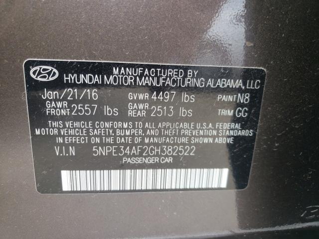 Photo 10 from auction – 2016 HYUNDAI SONATA SPO with VIN 5NPE34AF2GH382522