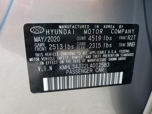 Photo 10 from auction – 2020 HYUNDAI SONATA HYB with VIN KMHL34JJ2LA012583