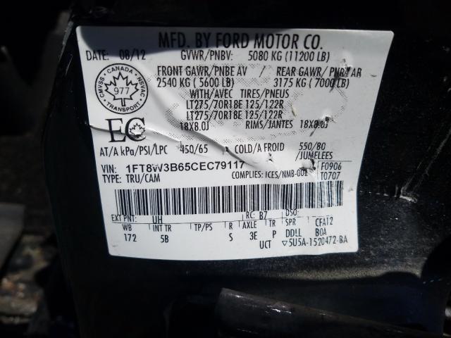 Photo 10 from auction – 2012 FORD F350 SUPER with VIN 1FT8W3B65CEC79117