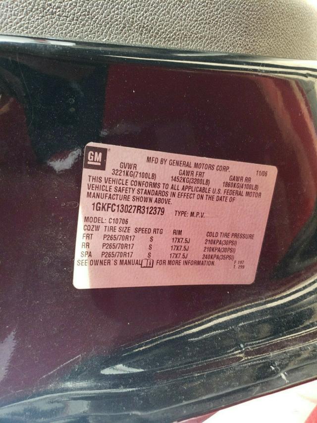 Photo 10 from auction – 2007 GMC YUKON with VIN 1GKFC13027R312379