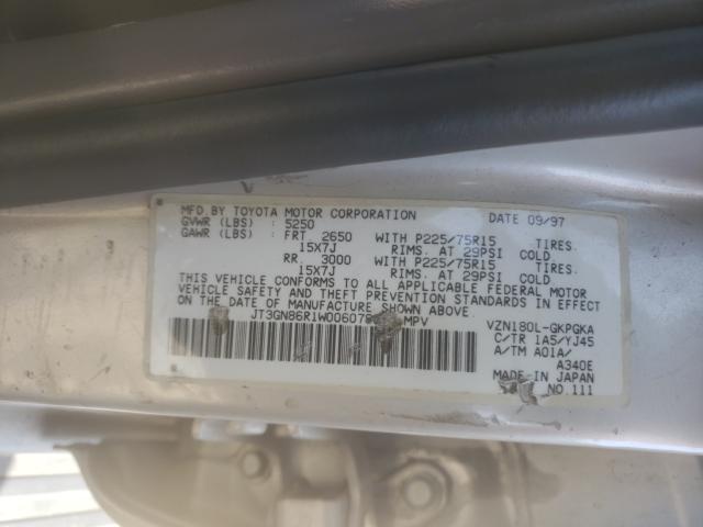 Photo 10 from auction – 1998 TOYOTA 4RUNNER SR with VIN JT3GN86R1W0060788