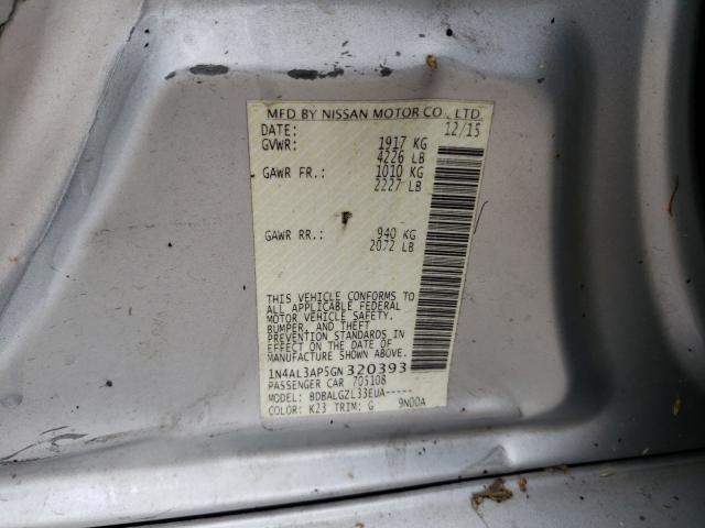 Photo 10 from auction – 2016 NISSAN ALTIMA 2.5 with VIN 1N4AL3AP5GN320393