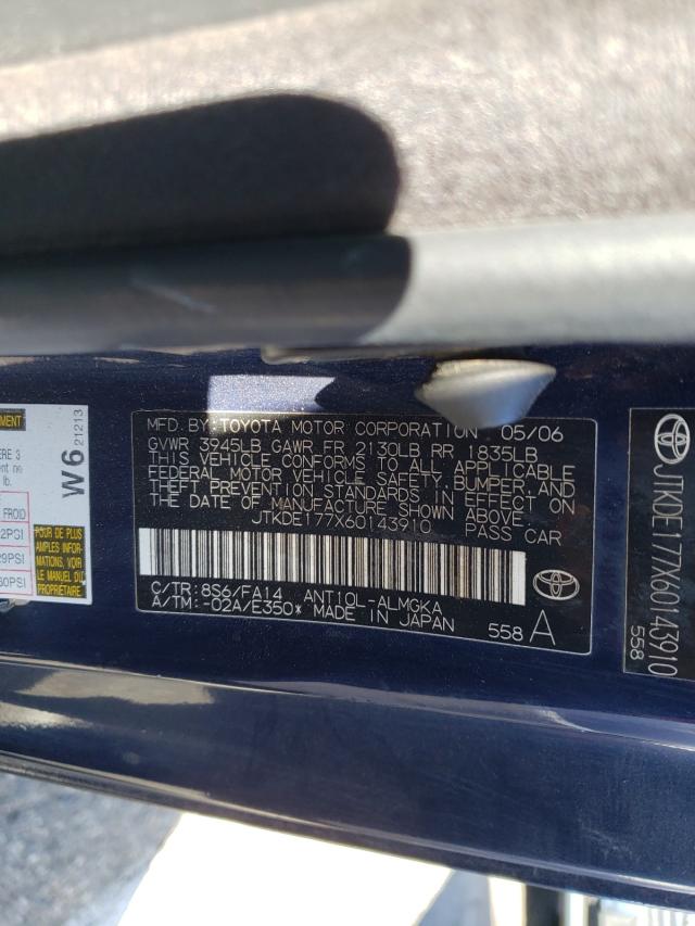 Photo 10 from auction – 2006 TOYOTA SCION TC with VIN JTKDE177X60143910