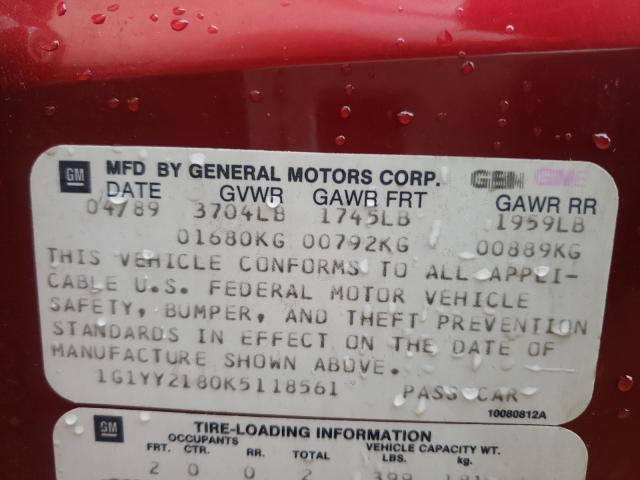 Photo 10 from auction – 1989 CHEVROLET CORVETTE with VIN 1G1YY2180K5118561