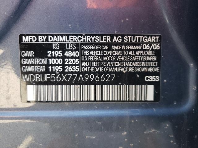 Photo 10 from auction – 2007 MERCEDES-BENZ E 350 with VIN WDBUF56X77A996627