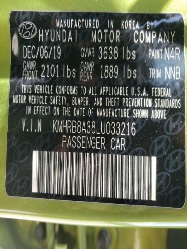 Photo 10 from auction – 2020 HYUNDAI VENUE SE with VIN KMHRB8A38LU033216