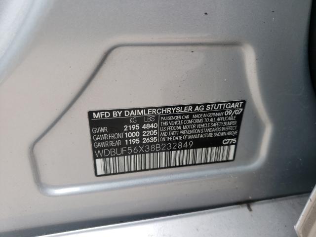 Photo 10 from auction – 2008 MERCEDES-BENZ E 350 with VIN WDBUF56X38B232849
