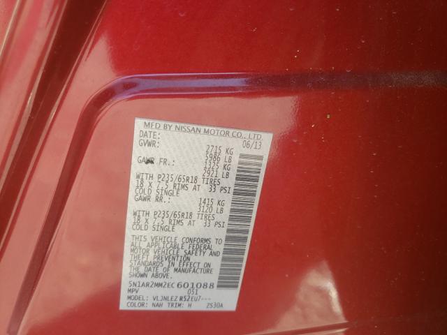 Photo 10 from auction – 2014 NISSAN PATHFINDER with VIN 5N1AR2MM2EC601088