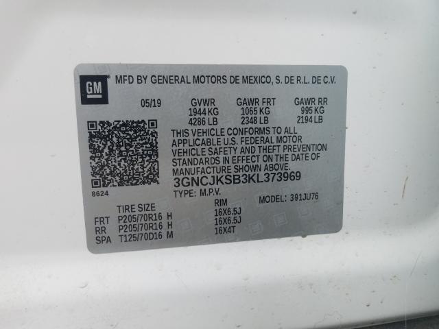 Photo 10 from auction – 2019 CHEVROLET TRAX LS with VIN 3GNCJKSB3KL373969