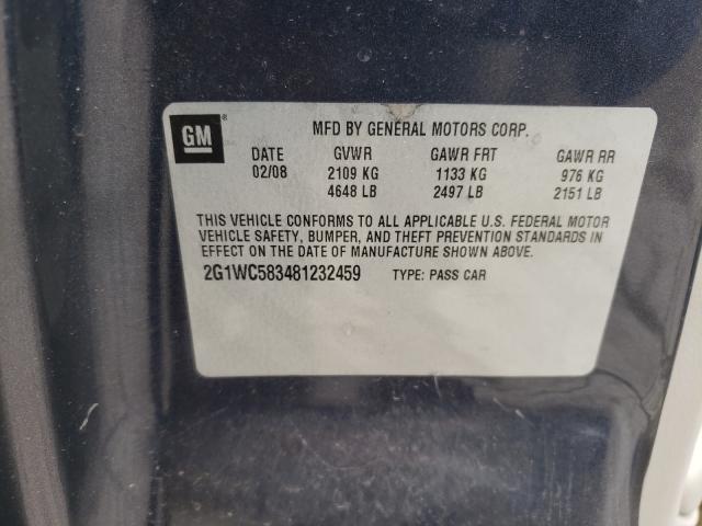 Photo 10 from auction – 2008 CHEVROLET IMPALA LT with VIN 2G1WC583481232459