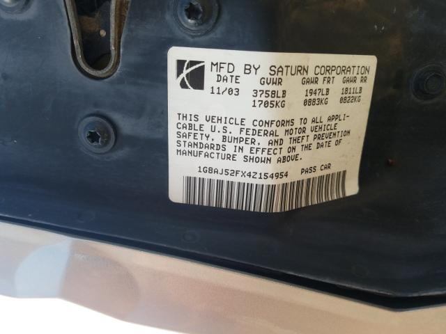 Photo 10 from auction – 2004 SATURN ION LEVEL with VIN 1G8AJ52FX4Z154954