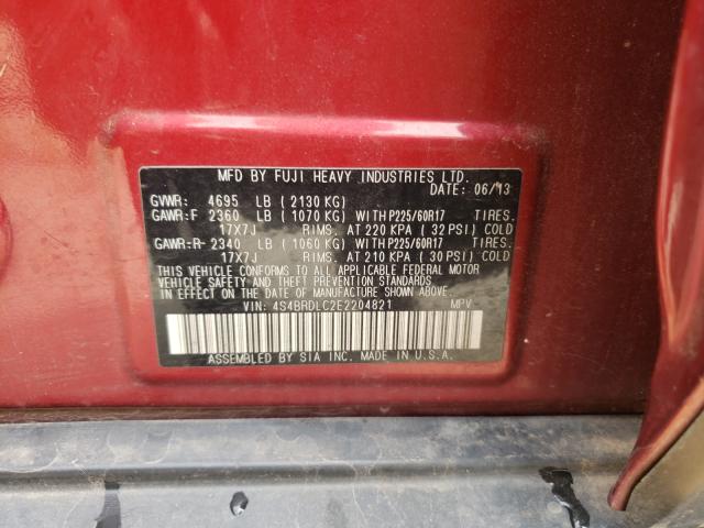 Photo 10 from auction – 2014 SUBARU OUTBACK 3. with VIN 4S4BRDLC2E2204821