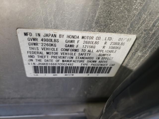 Photo 10 from auction – 2007 ACURA RL with VIN JH4KB16667C002492