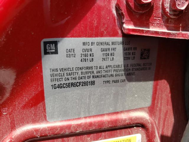 Photo 10 from auction – 2012 BUICK LACROSSE with VIN 1G4GC5ER6CF280188