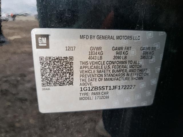 Photo 10 from auction – 2018 CHEVROLET MALIBU LS with VIN 1G1ZB5ST1JF172227