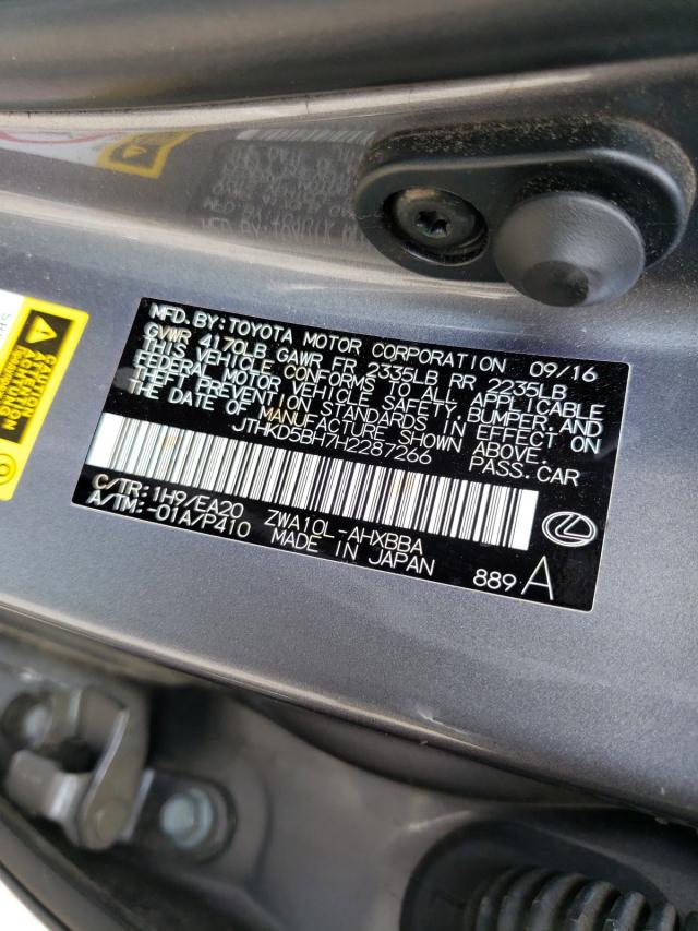 صورة رقم 10 من المزاد - 2017 LEXUS CT مع VIN JTHKD5BH7H2287266