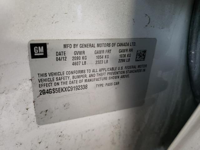 Photo 10 from auction – 2012 BUICK REGAL PREM with VIN 2G4GS5EKXC9192338