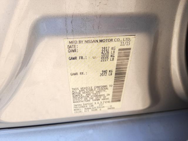 Photo 10 from auction – 2016 NISSAN ALTIMA 2.5 with VIN 1N4AL3AP1GC113706